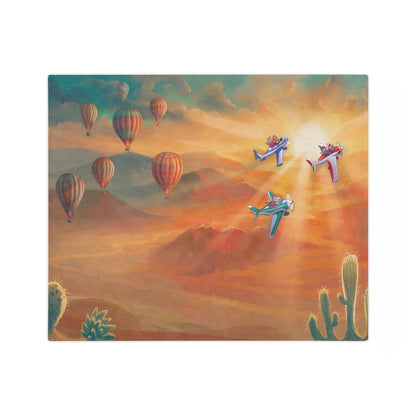 Miso and Kili Sonoran Desert Sunrise Blanket